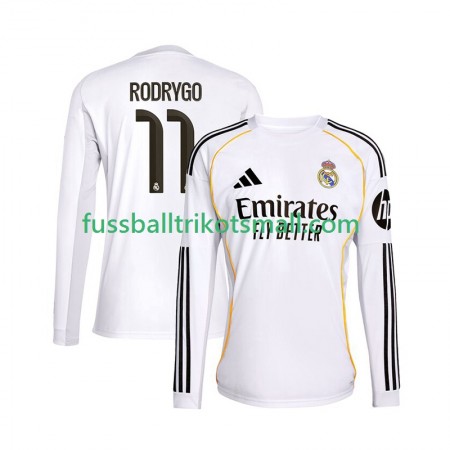 Fußballtrikots Real Madrid Rodrygo 11 2025-2026 Langarm Heimtrikotsatz kaufen